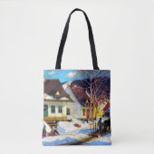 Een straat in een dorp in Quebec - Clarence Gagnon Tote Bag (Voorkant)
