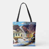 Een straat in een dorp in Quebec - Clarence Gagnon Tote Bag (Achterkant)