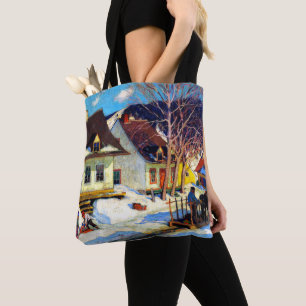 Een straat in een dorp in Quebec - Clarence Gagnon Tote Bag