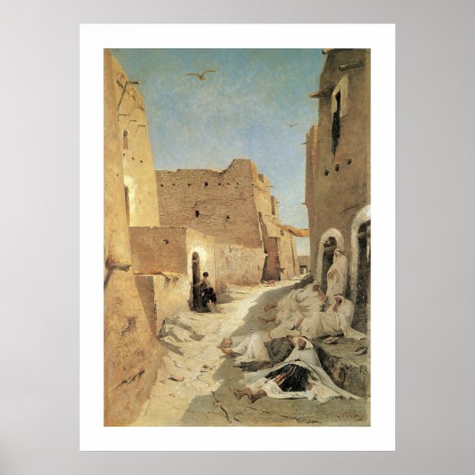 Een straat in El-Agouat Poster (Voorkant)