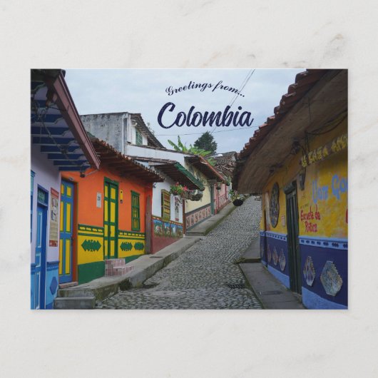 Een straat in Guatape Colombia Briefkaart (Voorkant)