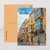 Een straat in La Valletta Malta Briefkaart (Voorkant / Achterkant)