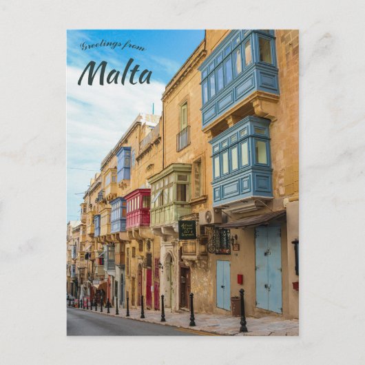 Een straat in La Valletta Malta Briefkaart (Voorkant)