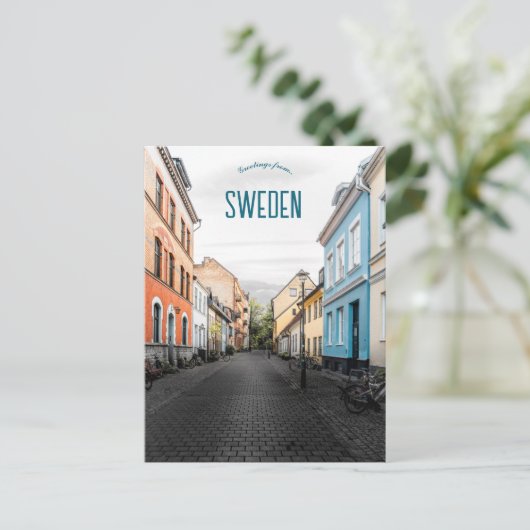 Een straat in Malmö Zweden Briefkaart (Staand voorkant)