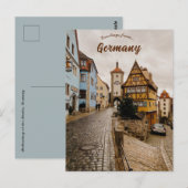 Een straat in Rothenburg Duitsland Briefkaart (Voorkant / Achterkant)