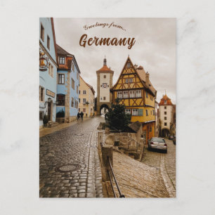 Een straat in Rothenburg Duitsland Briefkaart