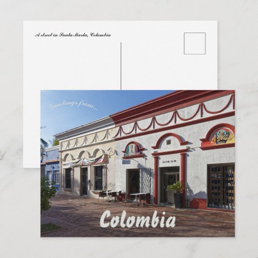 Een straat in Santa Marta Colombia Briefkaart (Voorkant / Achterkant)