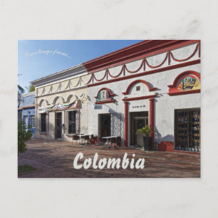Een straat in Santa Marta Colombia Briefkaart