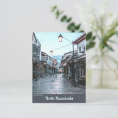 Een straat in Skopje Noord-Macedonië Briefkaart (Staand voorkant)