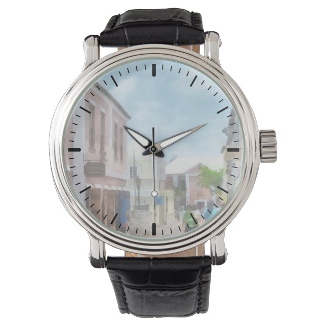 Een straat in St. George's Bermuda Horloge (Voorkant)
