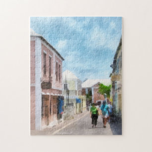 Een straat in St. George's Bermuda Legpuzzel