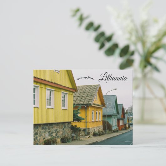 Een straat in Trakai Litouwen Briefkaart (Staand voorkant)