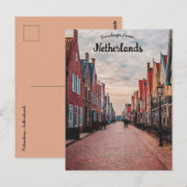 Een straat in Volendam Nederland Briefkaart (Voorkant / Achterkant)