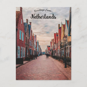 Een straat in Volendam Nederland Briefkaart