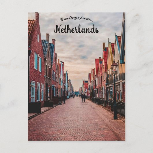 Een straat in Volendam Nederland Briefkaart (Voorkant)