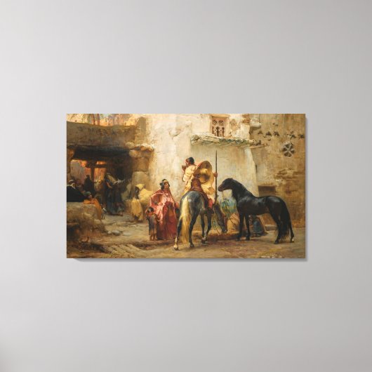 Een straat uit Algerije uit de jaren 1800. Canvas Afdruk (Voorkant)