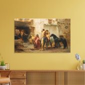 Een straat uit Algerije uit de jaren 1800. Canvas Afdruk (Insitu (Woonkamer))