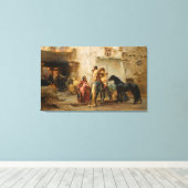 Een straat uit Algerije uit de jaren 1800. Canvas Afdruk (Insitu (Houten vloer))