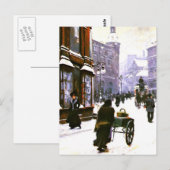 Een straatbeeld in de winter, Kopenhagen Briefkaart (Voorkant / Achterkant)