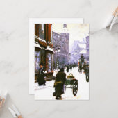 Een straatbeeld in de winter, Kopenhagen Kaart (Voorkant / Achterkant in situ)