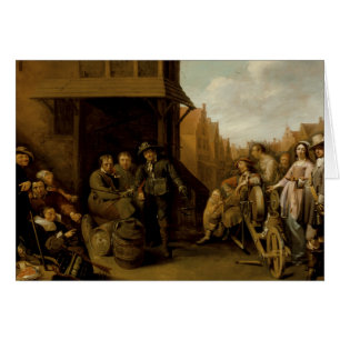 Een straatscène met Knife Grinder van Jacob Duck