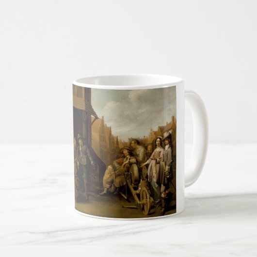 Een straatscène met Knife Grinder van Jacob Duck Koffiemok (Voorkant rechts)