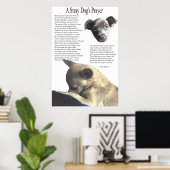 Een strak gebed van Dog (alternatieve achtergrondk Poster (Thuiskantoor)