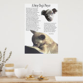Een strak gebed van Dog (alternatieve achtergrondk Poster (Keuken)