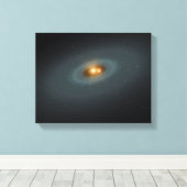 Een strak paar sterren en een omringende schijf canvas afdruk (Insitu (Houten vloer))