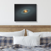 Een strak paar sterren en een omringende schijf canvas afdruk (Insitu (Slaapkamer))