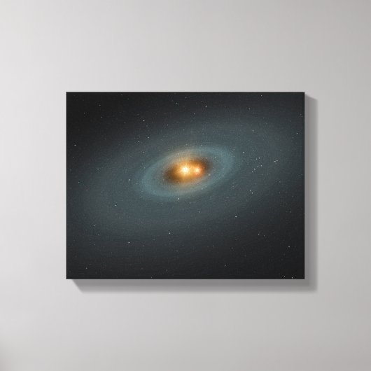 Een strak paar sterren en een omringende schijf canvas afdruk (Voorkant)