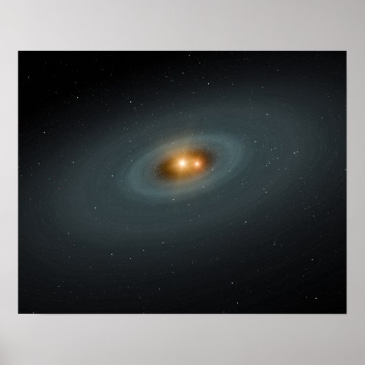 Een strak paar sterren en een omringende schijf poster (Voorkant)