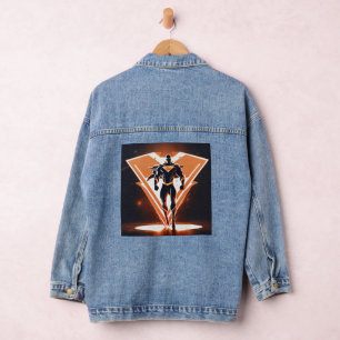 Een strakke vector logo super hero denim jas jacket