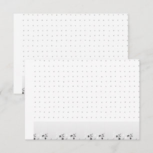 Een strakke witte achtergrond met kleine stippen v bedankkaart