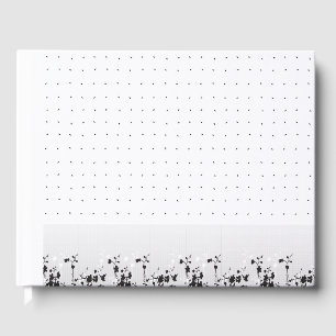 Een strakke witte achtergrond met kleine stippen v gastenboek