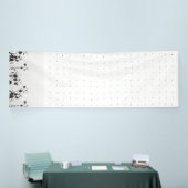 Een strakke witte achtergrond met kleine stippen v spandoek (Beurs)