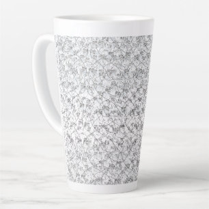 Een strakke witte basis met een gespikkeld patroon latte mok