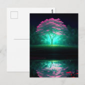 Een stralende boom badend in de gloed van het meer briefkaart (Voorkant / Achterkant)