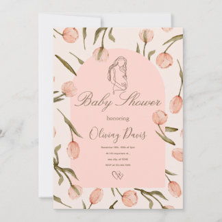 Een stralende en delicate 'Baby Shower' uitnodigin