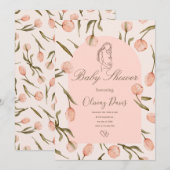 Een stralende en delicate 'Baby Shower' uitnodigin (Voorkant / Achterkant)