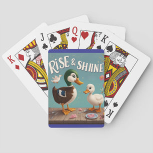 Een stralende ochtend met eenden pokerkaarten