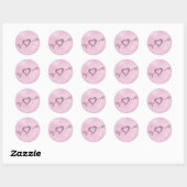 Een strand bruiloft hart Sticker (roze) (Vel)