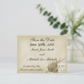 Een strand bruiloft Save the Date Briefkaart (Staand voorkant)