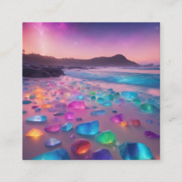 Een strand dat veel glassteen heeft vierkante visitekaartje