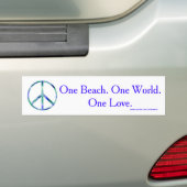 Eén strand, één wereld, één liefdesBumpersticker Bumpersticker (Op auto)
