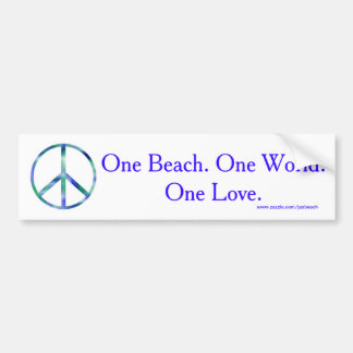 Eén strand, één wereld, één liefdesBumpersticker Bumpersticker