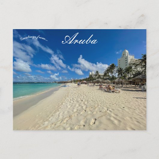 Een strand in Aruba Briefkaart (Voorkant)