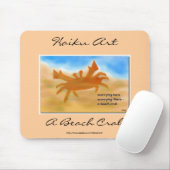 Een strand krab Haiku Art Mousepad Muismat (Met muis)
