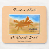 Een strand krab Haiku Art Mousepad Muismat (Voorkant)