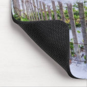 Een strand omheining bij zonsondergang muismat (Hoek)